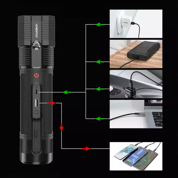 Choetech Jump Starter with Powerbank 8000mAh - LED Flashlight (TC0016) - Black 7