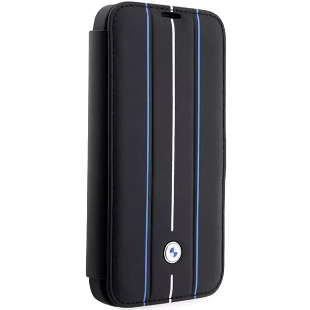 Case BMW BMBKP14X22RVSK iPhone 14 Pro Max 6.7&quot  black/black bookcase Leather Stamp Blue Lines 8