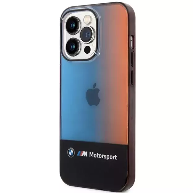 BMW Half Tricolor Case for iPhone 14 Pro Max 6.7&quot  - Black 1
