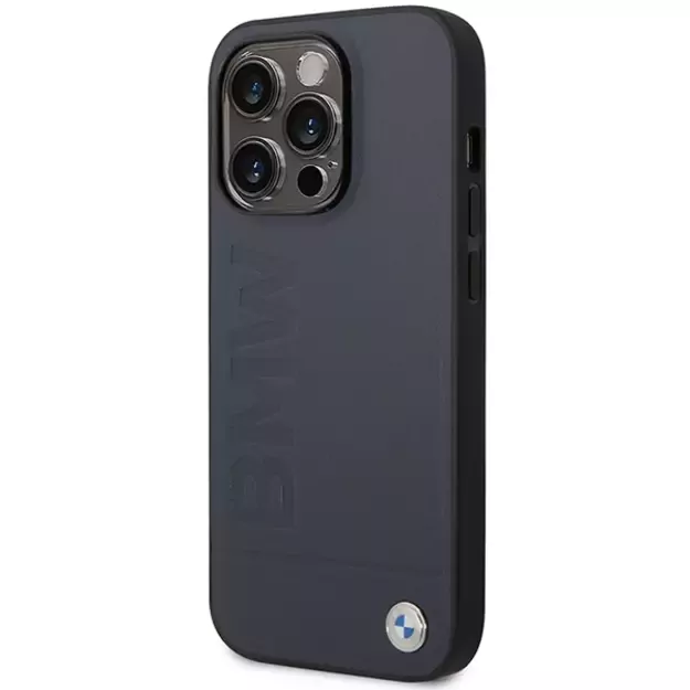 Case BMW BMHMP14LSLLNA iPhone 14 Pro 6.1&quot  navy/navy hardcase Leather Hot Stamp MagSafe 1