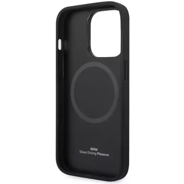 Case BMW BMHMP14LSLLNA iPhone 14 Pro 6.1&quot  navy/navy hardcase Leather Hot Stamp MagSafe 6