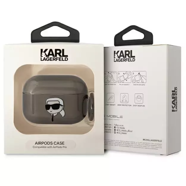 Karl Lagerfeld KLAPHNIKTCK AirPods Pro cover black/black Karl s Head 2