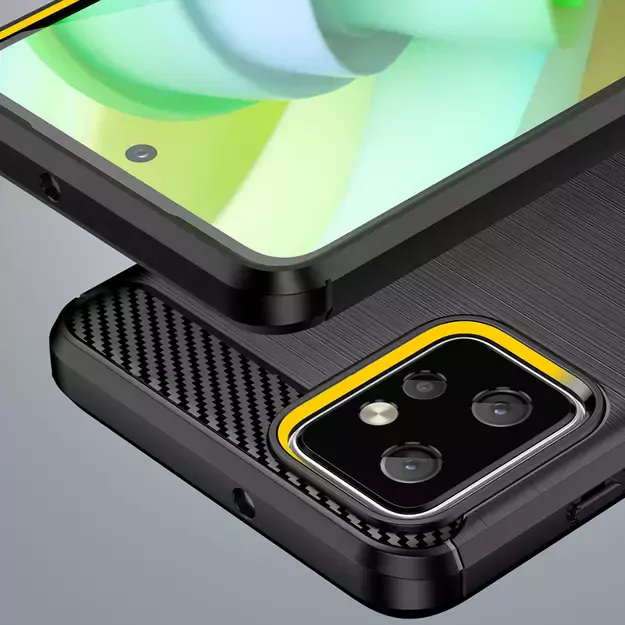 Carbon Case for Motorola Moto G Power 2023 flexible silicone carbon cover black 5
