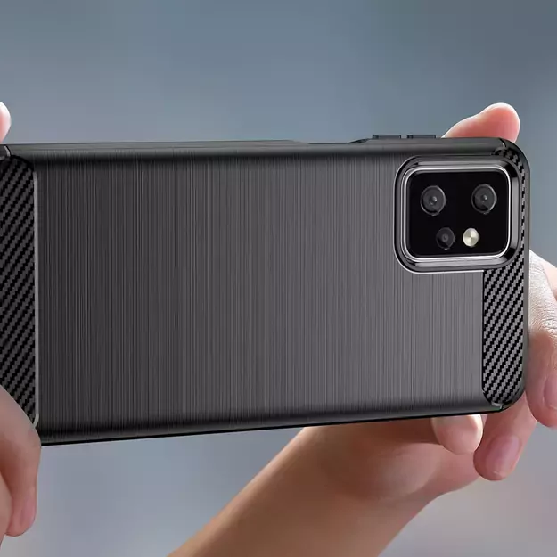 Carbon Case for Motorola Moto G Power 2023 flexible silicone carbon cover black 4