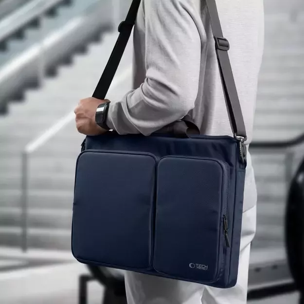 Tech-Protect Defender Bag for 17&quot  Laptop - Navy Blue 27