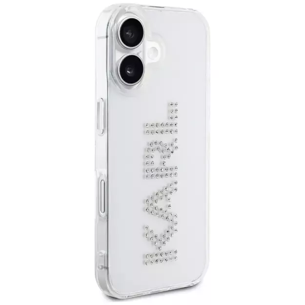 Karl Lagerfeld IML Rhinestones Logo iPhone 16 Case - Transparent 3
