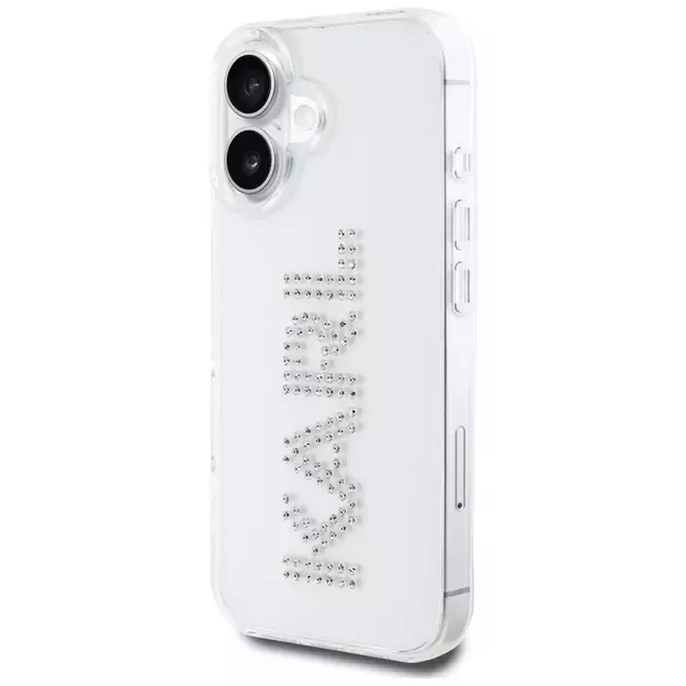 Karl Lagerfeld IML Rhinestones Logo iPhone 16 Case - Transparent 1