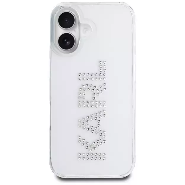 Karl Lagerfeld IML Rhinestones Logo iPhone 16 Case - Transparent 2