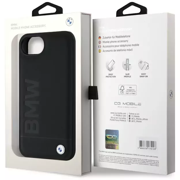 BMW Leather Hot Stamp iPhone 16e Case - Black 7
