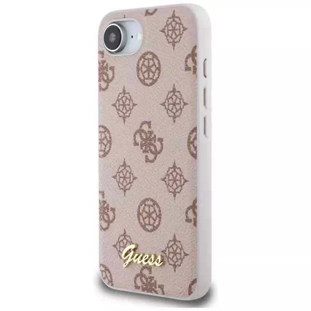 Guess Peony Script Logo MagSafe iPhone 16e Case - Brown 1