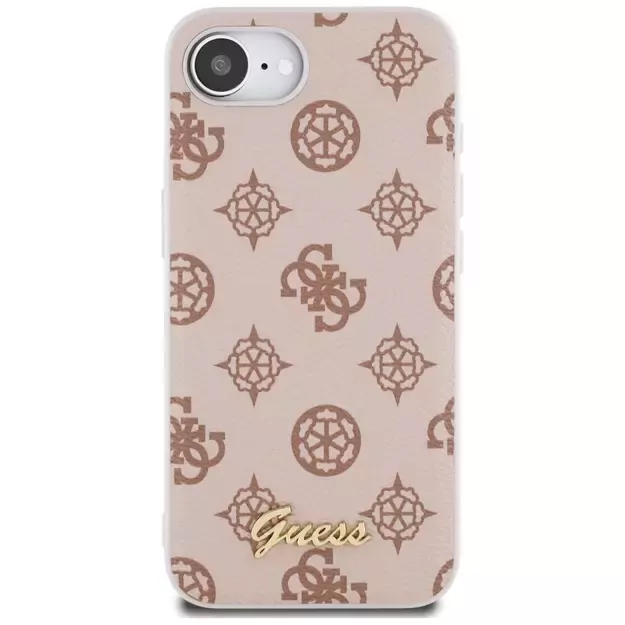 Guess Peony Script Logo MagSafe iPhone 16e Case - Brown 2