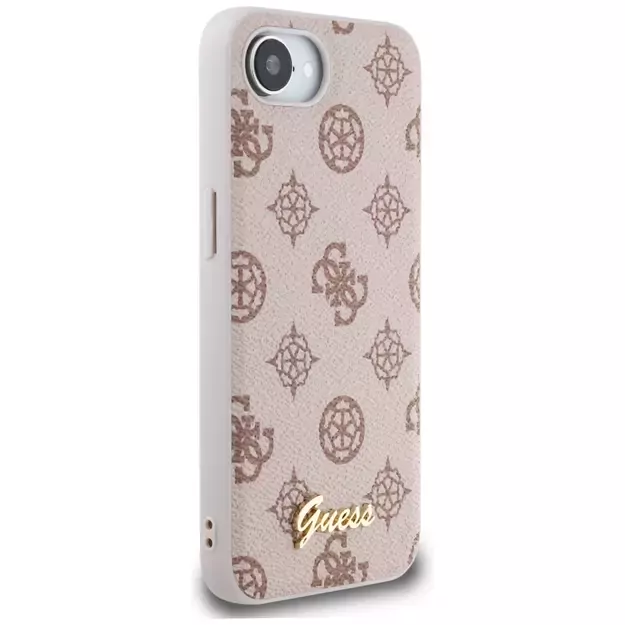 Guess Peony Script Logo MagSafe iPhone 16e Case - Brown 3