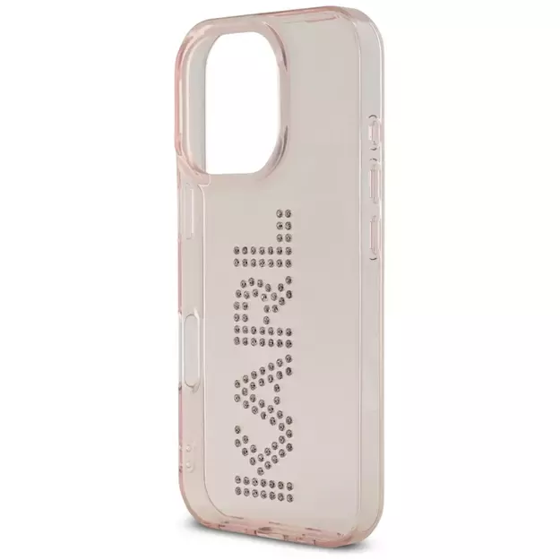 Karl Lagerfeld IML Rhinestones Logo iPhone 16 Pro Case - Pink 5