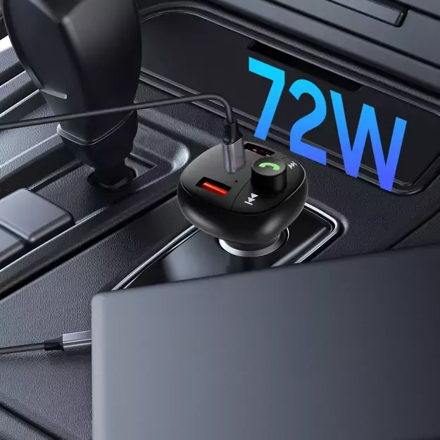 Tech-Protect CC06 3-port PD72W car charger with transmitter - black 4