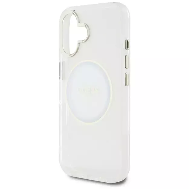 Guess IML Metal Colored Circle Classic Logo MagSafe case for iPhone 16 - white 5
