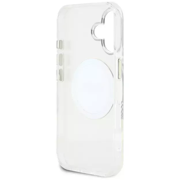 Guess IML Metal Colored Circle Classic Logo MagSafe case for iPhone 16 - white 6