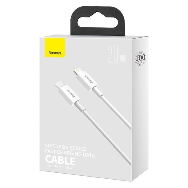 Baseus Superior Series USB-C / Lightning PD 20W 1 m cable - white 4