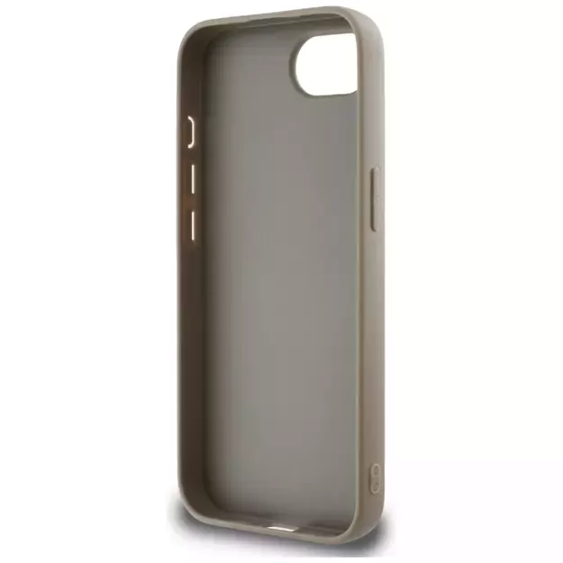 DKNY Repeat Texture Pattern with Tonal Stripe iPhone 16e Case - Beige 6