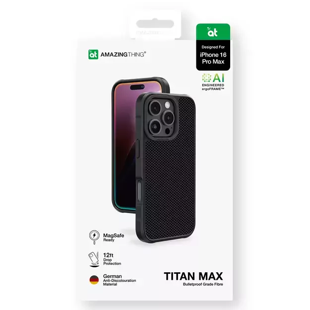 AmazingThing Titan Max Case with 600D Aramid Fibers for iPhone 16 Pro Max - Black 15
