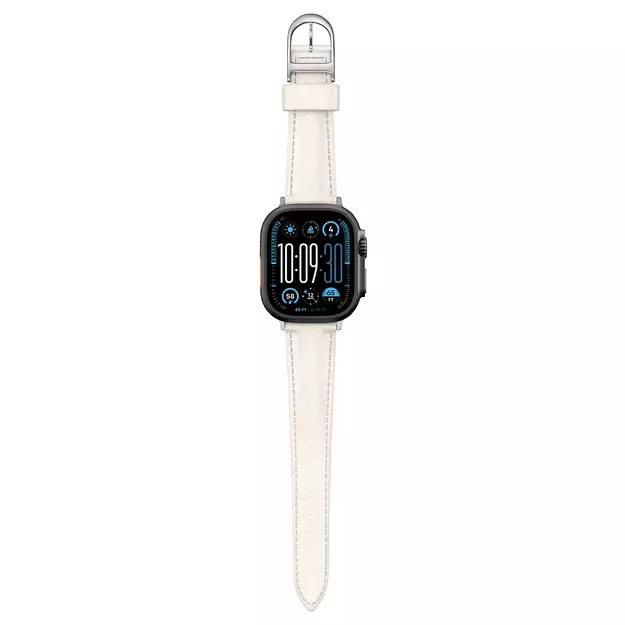 AmazingThing Class Band Leather Strap for Apple Watch 45 / 46 / 49 mm - Light Beige 8
