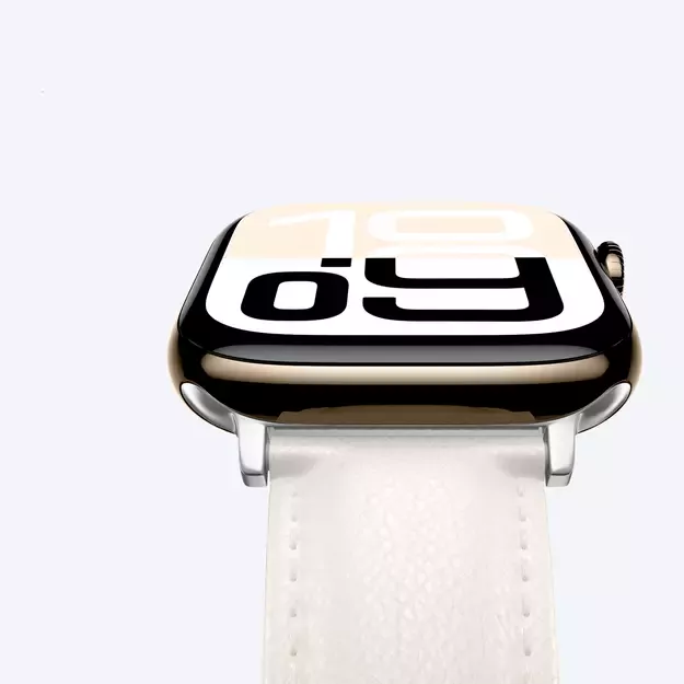 AmazingThing Class Band Leather Strap for Apple Watch 45 / 46 / 49 mm - Light Beige 11