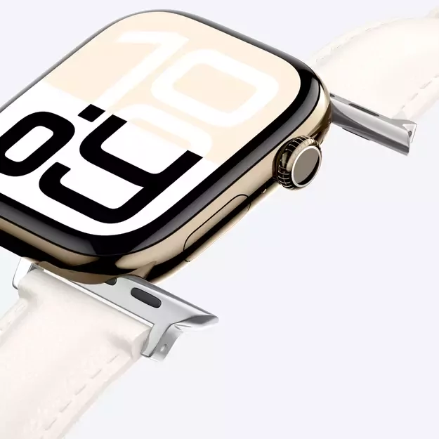 AmazingThing Class Band Leather Strap for Apple Watch 45 / 46 / 49 mm - Light Beige 13