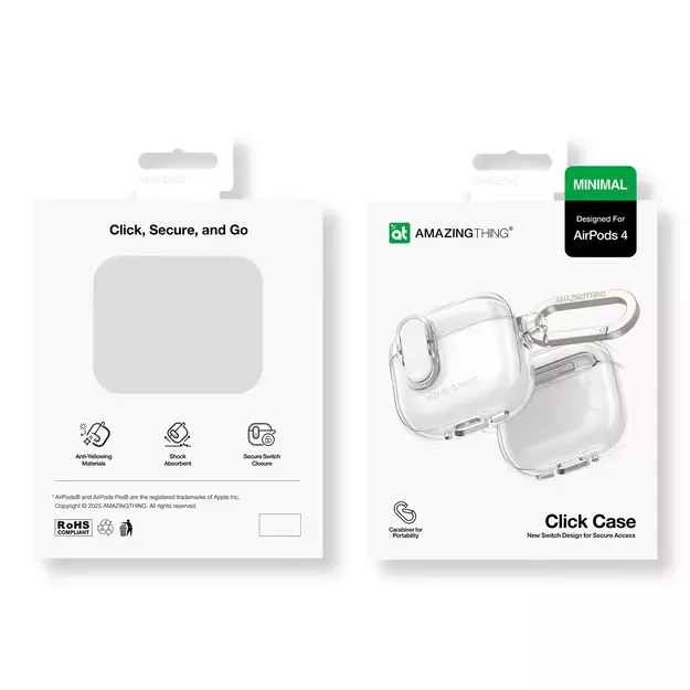 AmazingThing Minimal Case for AirPods 4 - Clear 7