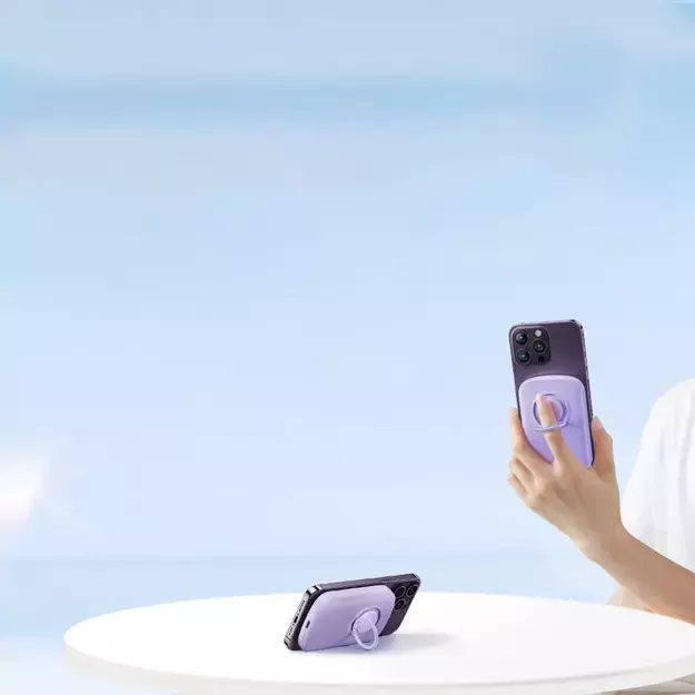 Wireless powerbank 6000mAh Joyroom JR-W030 20W MagSafe with ring and stand - purple 3