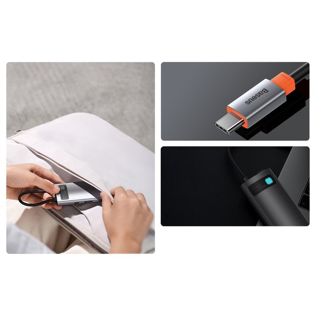 Baseus Metal Gleam Series multifunctional USB HUB 7in1 Type C HDMI TF PD card reader gray (WKWG020113) 20
