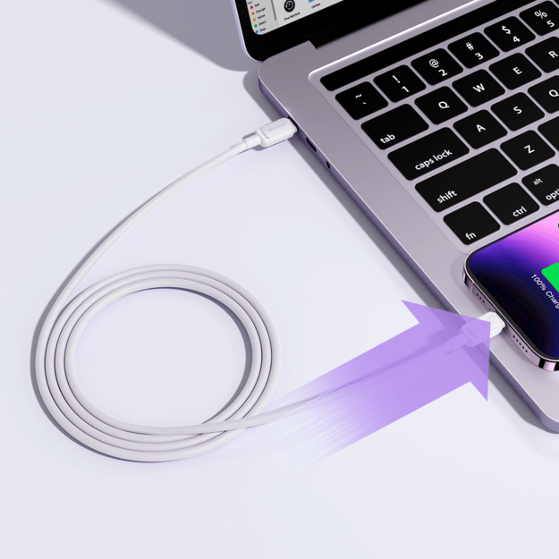 Joyroom Multi-Color Series A14 USB-C / Lightning 30W cable 1.2 m - white 5