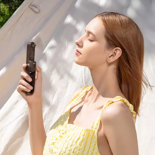 Jisulife Handheld Fan Life8 Portable USB Fan with Power Bank Function 2000mAh and Flashlight - Brown 6
