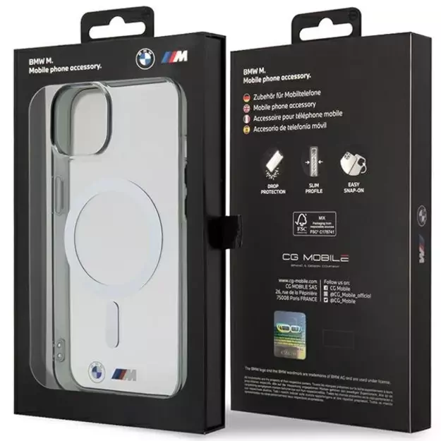 BMW Silver Ring MagSafe case for iPhone 14 Plus - transparent 7