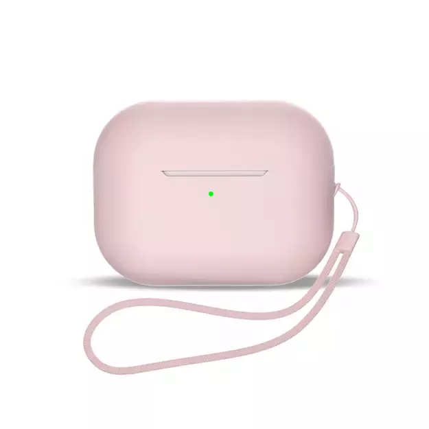 AirPods 1 / AirPods 2 Silicone Case + Lanyard Wrist Strap - Pink