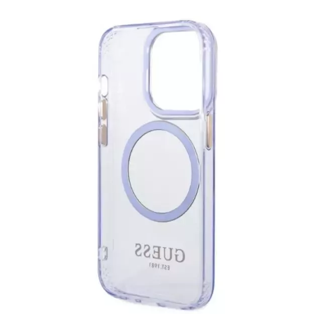 Guess GUHMP14LHTCMU iPhone 14 Pro 6.1&quot  purple/purple hard case Gold Outline Translucent MagSafe 6