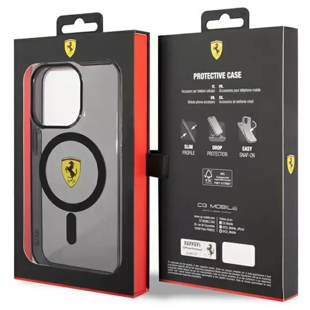 Ferrari FEHMP14LUKK iPhone 14 Pro 6.1  black/black hardcase Translucent Magsafe 6