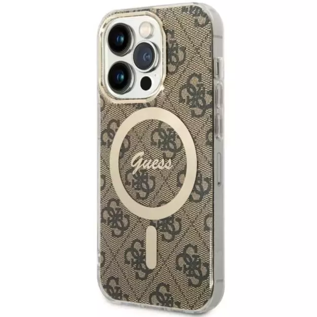 Guess GUHMP14LH4STW iPhone 14 Pro 6.1  brown/brown hardcase 4G MagSafe