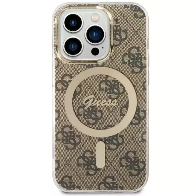 Guess GUHMP14LH4STW iPhone 14 Pro 6.1  brown/brown hardcase 4G MagSafe 7