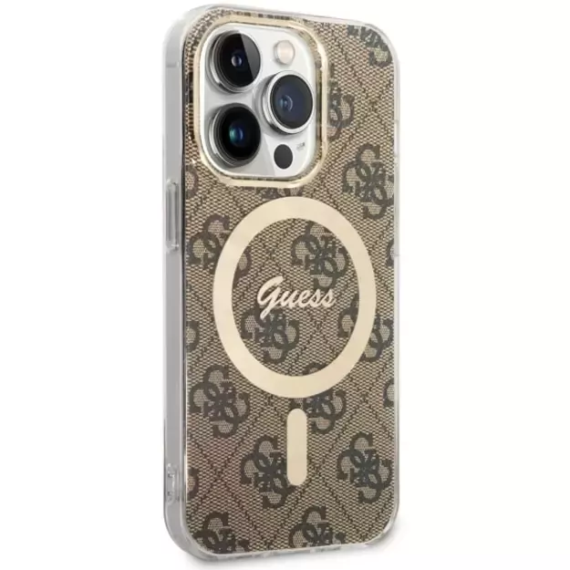 Guess GUHMP14LH4STW iPhone 14 Pro 6.1  brown/brown hardcase 4G MagSafe 8