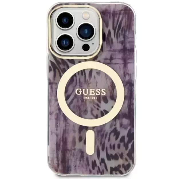 Guess GUHMP14LHLEOPWP iPhone 14 Pro 6.1  pink/pink hardcase Leopard MagSafe 2