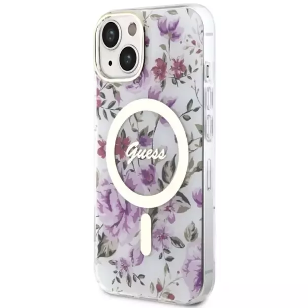 Guess GUHMP14MHCFWST iPhone 14 Plus 6.7  transparent hardcase Flower MagSafe 1
