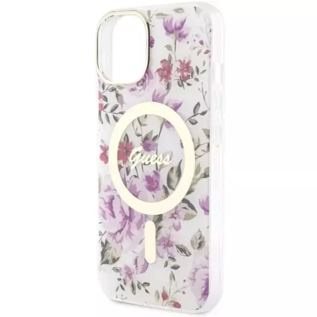 Guess GUHMP14MHCFWST iPhone 14 Plus 6.7  transparent hardcase Flower MagSafe 5