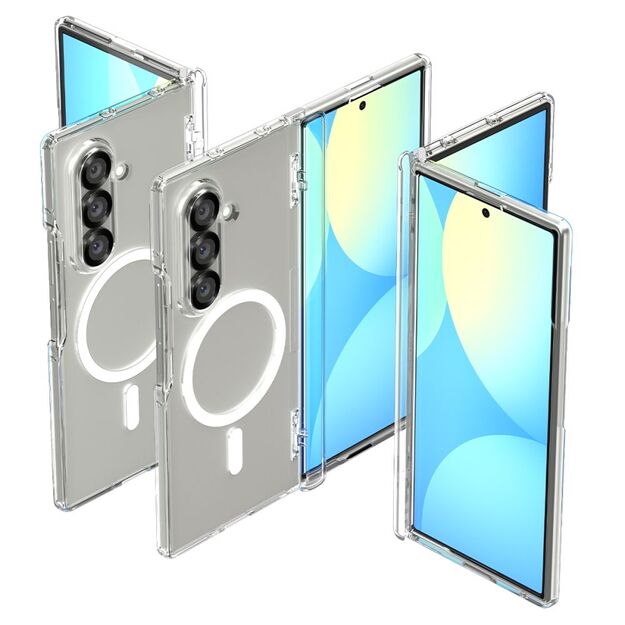 Spigen Tough Armor Pro Mag MagSafe Case for Samsung Galaxy Z Fold 7 - Clear and White 1