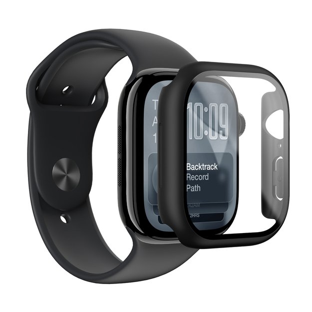 AmazingThing Radix Glass Screen Protector with Case for Apple Watch Series 11 46mm - Black 4