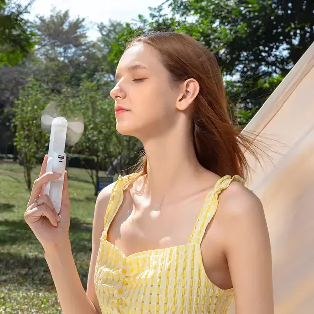 Jisulife Handheld Fan Life8 Plus Portable USB Fan with Power Bank Function 4500mAh and Flashlight - White 2