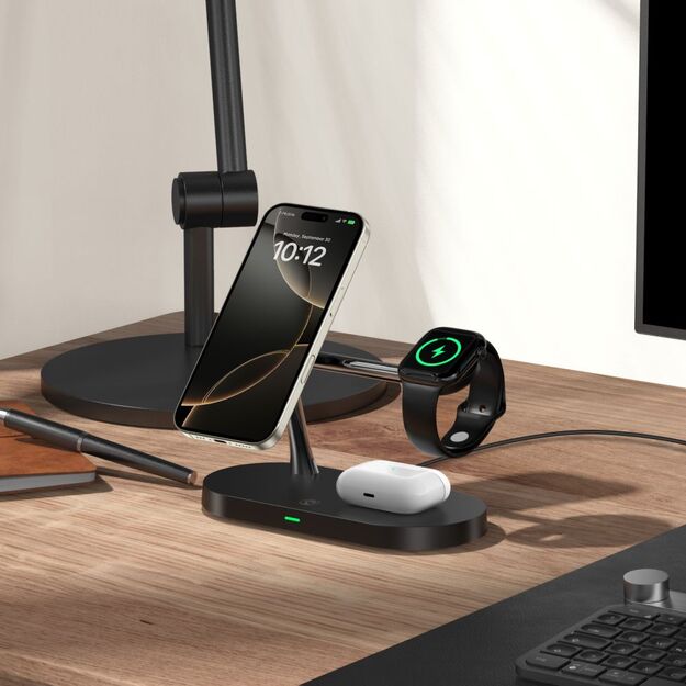 Tech-Protect A12 3in1 MagSafe Inductive Charger for Smartphone/Headphones/Smartwatch - Black 4