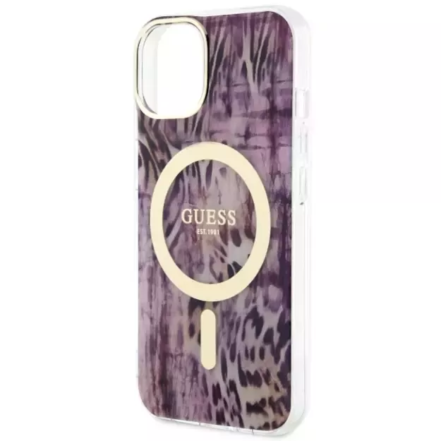 Guess Leopard MagSafe case for iPhone 14 - pink 12
