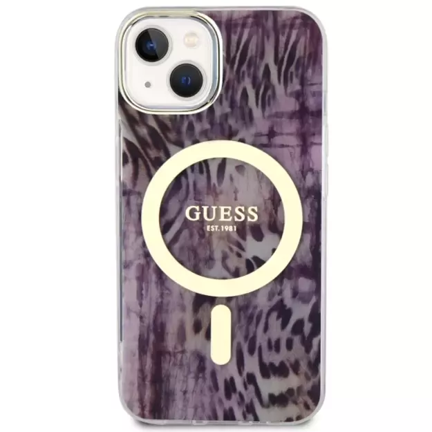 Guess Leopard MagSafe case for iPhone 14 - pink 9