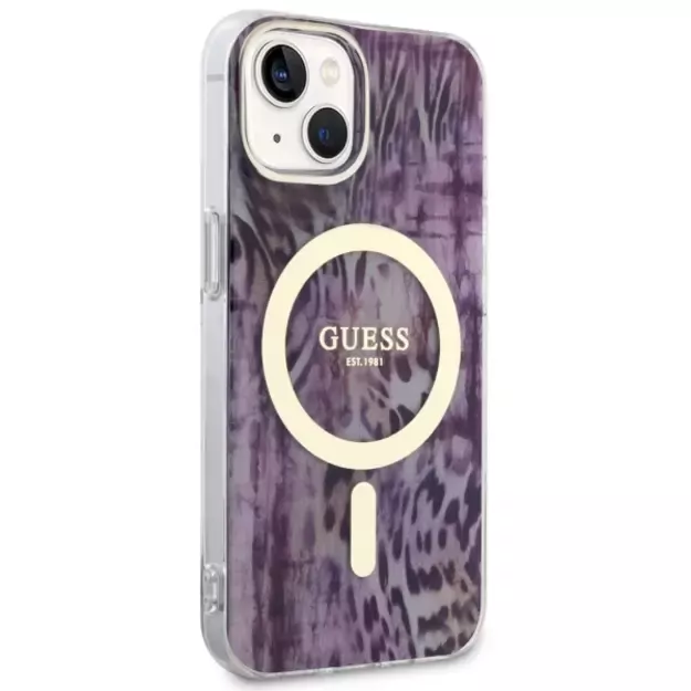 Guess Leopard MagSafe case for iPhone 14 - pink 10