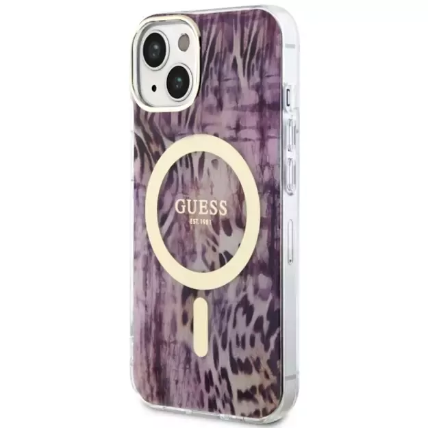Guess Leopard MagSafe case for iPhone 14 - pink 8