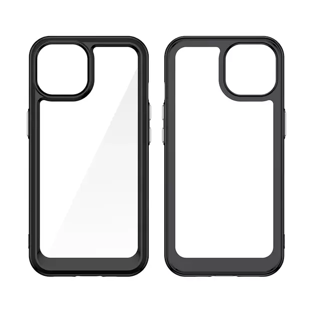 Reinforced case with flexible frame for iPhone 15 Plus Outer Space - black 7